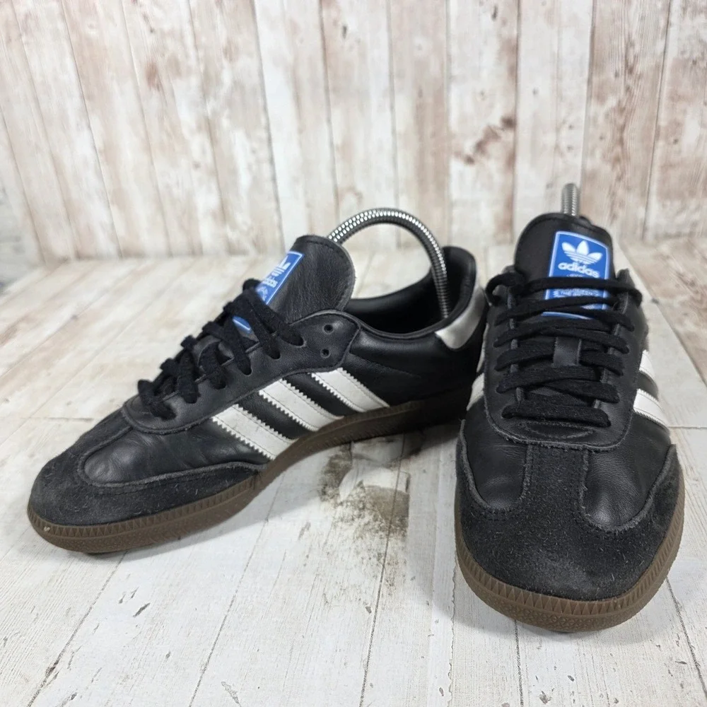 Adidas Samba OG Black White Gum Leather Sneakers IE3676 Womens 7.5